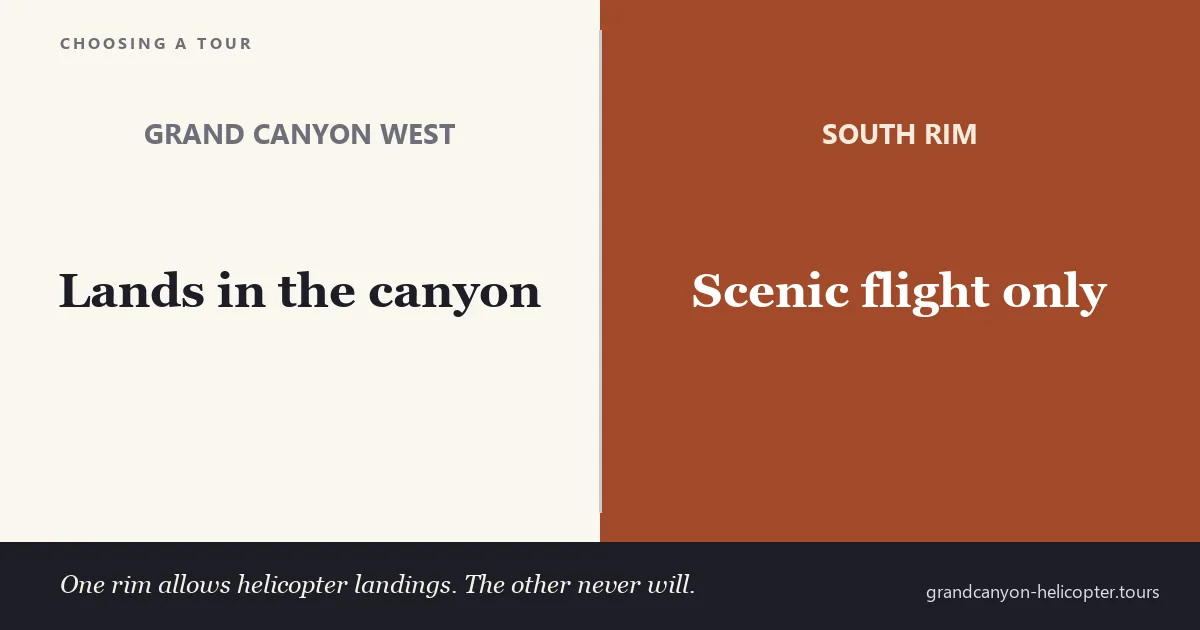 Which Grand Canyon helicopter tour to book — the six flights compared
